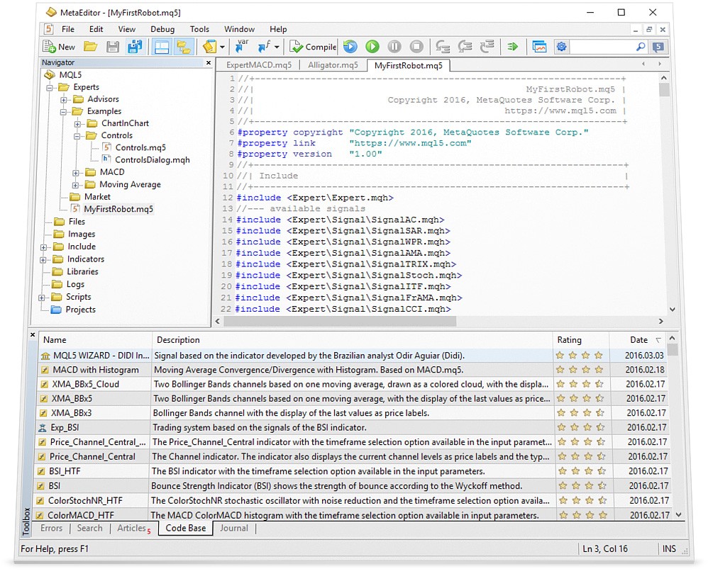 текстовый редактор MetaEditor